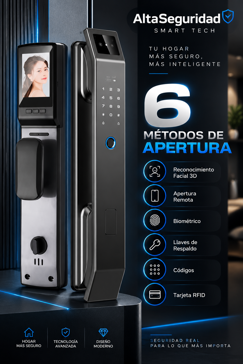 AltaSeguridad - Cerradura inteligente SmartTech (50% DE DESCUENTO SOLO HOY)