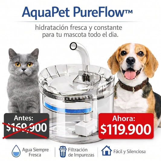 AquaPet PureFlow™ | Bebedero Automático Para Mascotas
