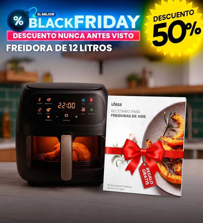 Freidora De Aire 12 Litros + Libro de Recetas Exclusivo (BLACK FRIDAY 50% OFF)