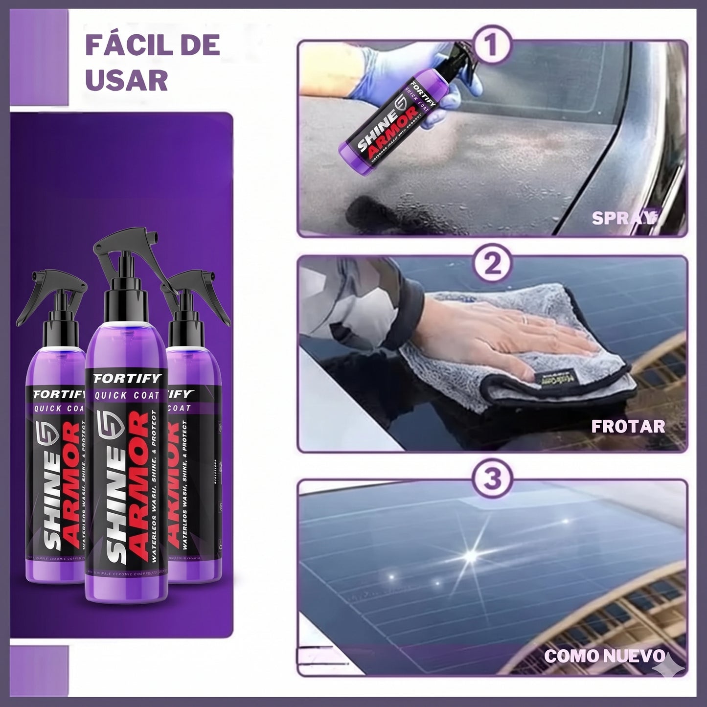 Fortify - Spray de Revestimiento con Nanotecnología: deja tu auto y moto como nuevos (COMPRA 1 LLEVA 3)
