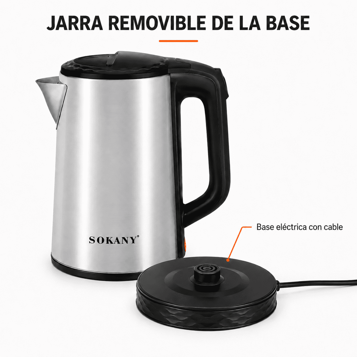 Hervidor Eléctrico de Acero Inoxidable SOKANY |OFERTA DE LA SEMANA|