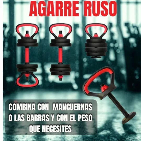 Kit Pesas Mancuerna 20kg Set Convertible |23 Artículos|
