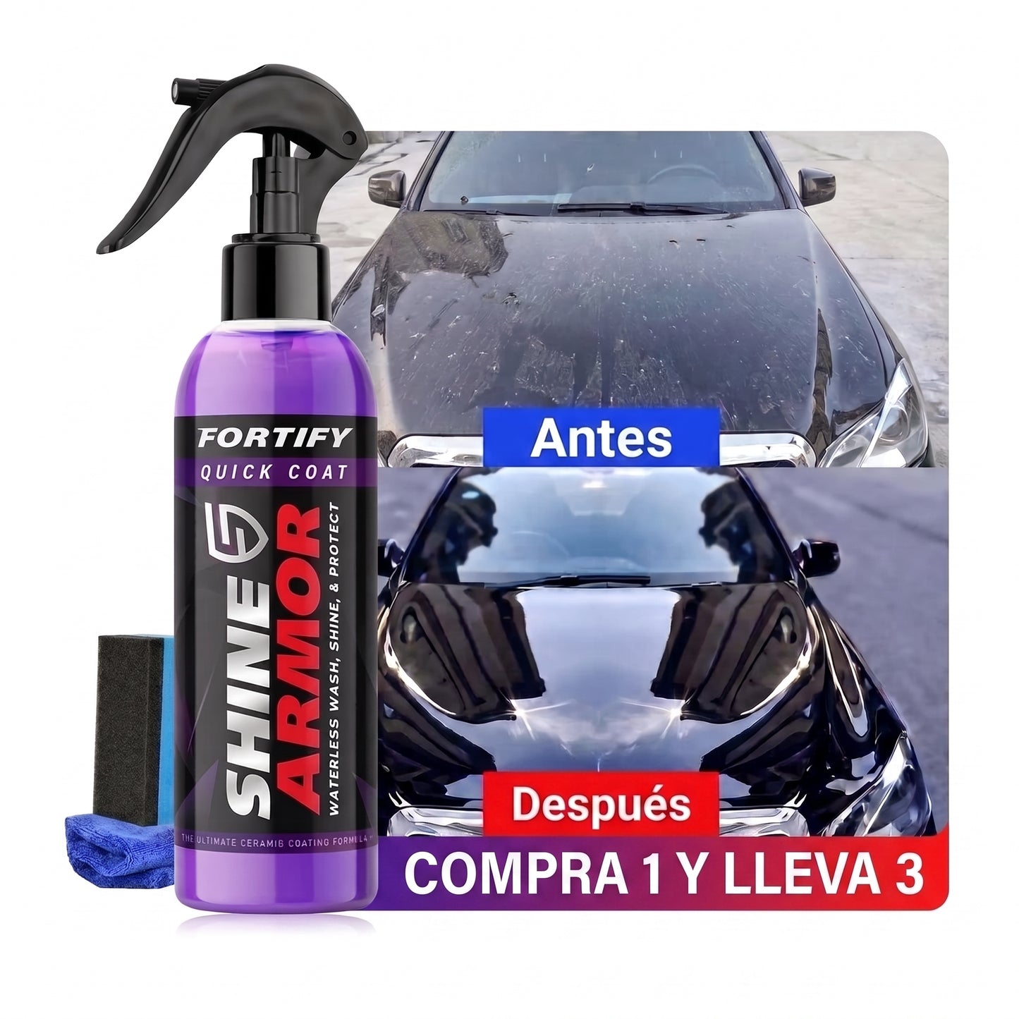 Fortify - Spray de Revestimiento con Nanotecnología: deja tu auto y moto como nuevos (COMPRA 1 LLEVA 3)